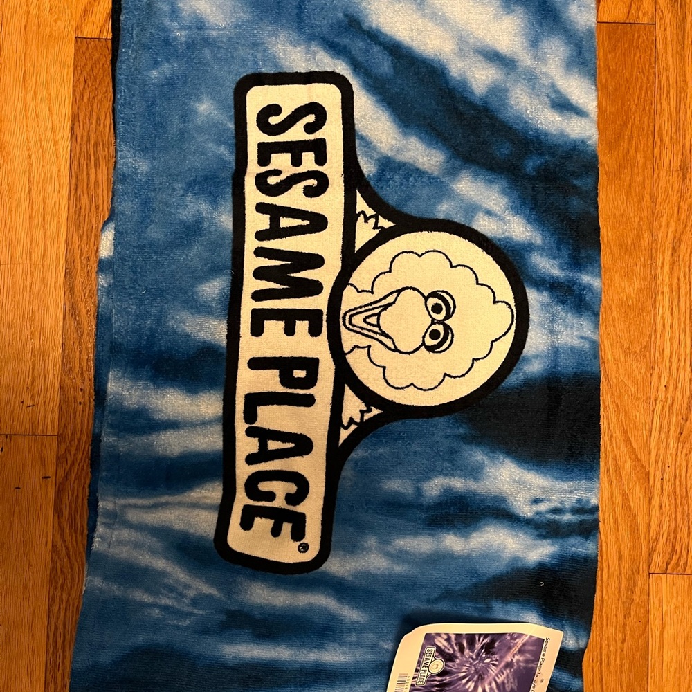 Sesame Street Blue and White Beach Towel 27”x55”